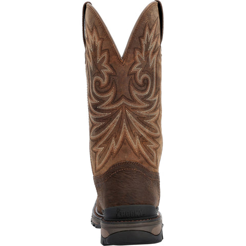 Rocky Carbon 6 Pull On RKW0375 Mens Brown Wide Leather Western Boots