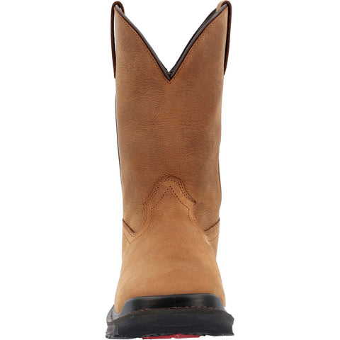 Rocky Rams Horn Waterproof Pull On RKW0395 Mens Brown Wide Leather Work Boots