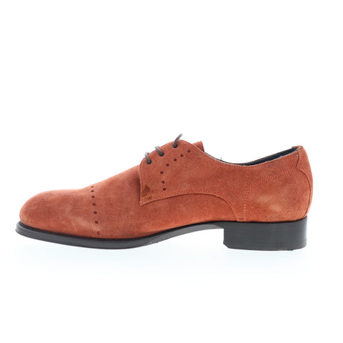 Di Bianco Rho Mens Brown Suede Lace Up Oxfords & Lace Ups Plain Toe Shoes