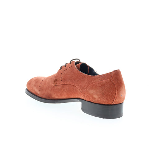 Di Bianco Rho Mens Brown Suede Lace Up Oxfords & Lace Ups Plain Toe Shoes