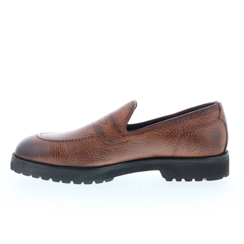 Di Bianco Ridotti Mens Brown Leather Slip On Loafers & Slip Ons Casual Shoes