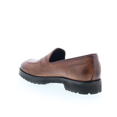 Di Bianco Ridotti Mens Brown Leather Slip On Loafers & Slip Ons Casual Shoes