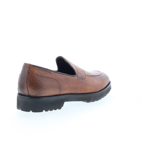 Di Bianco Ridotti Mens Brown Leather Slip On Loafers & Slip Ons Casual Shoes