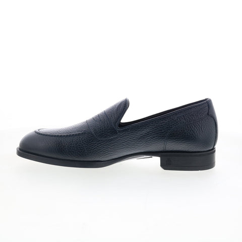 Di Bianco Ridotti Mens Blue Leather Slip On Loafers & Slip Ons Casual Shoes