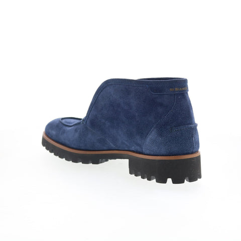 Di Bianco Rieti Mens Blue Suede Slip On Casual Dress Boots