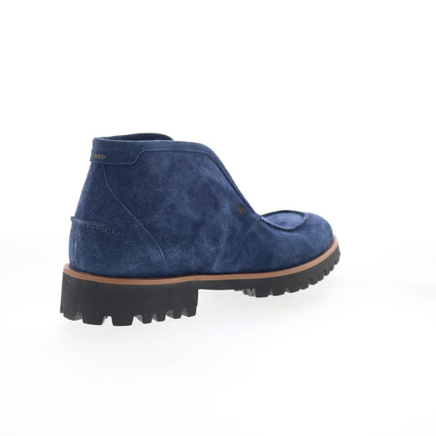 Di Bianco Rieti Mens Blue Suede Slip On Casual Dress Boots