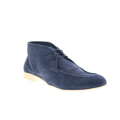 Di Bianco Rieti Mens Blue Leather Lace Up Chukkas Boots