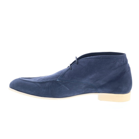Di Bianco Rieti Mens Blue Leather Lace Up Chukkas Boots