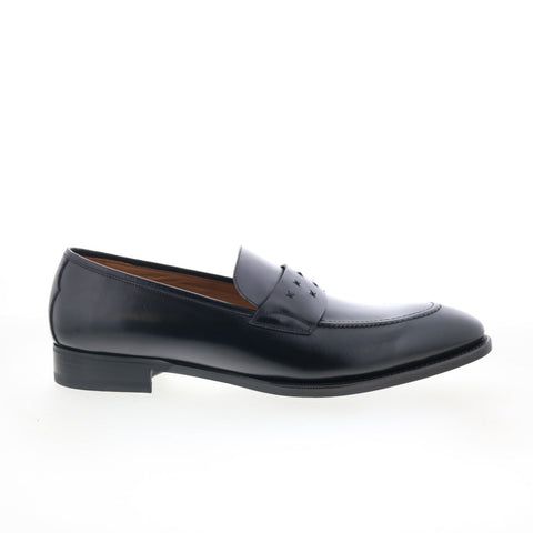 Di Bianco Rimini Deco Mens Black Leather Loafers & Slip Ons Casual Shoes