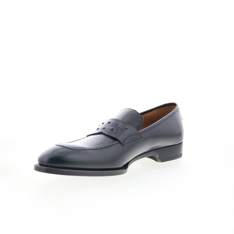 Di Bianco Rimini Deco Mens Black Leather Loafers & Slip Ons Casual Shoes