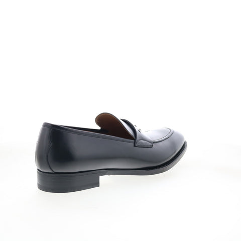 Di Bianco Rimini Deco Mens Black Leather Loafers & Slip Ons Casual Shoes