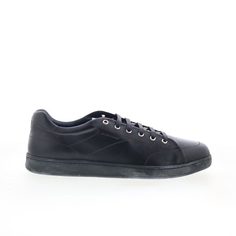 Di Bianco Rippel Cerato Mens Black Leather Lace Up Lifestyle Sneakers Shoes