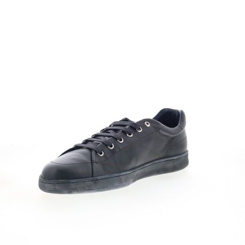 Di Bianco Rippel Cerato Mens Black Leather Lace Up Lifestyle Sneakers Shoes