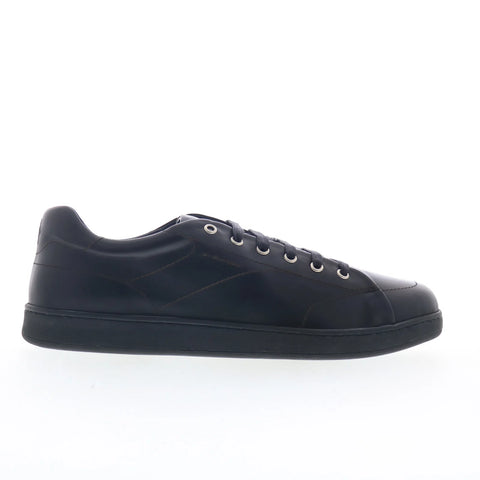 Di Bianco Rippel Mens Black Leather Lace Up Lifestyle Sneakers Shoes