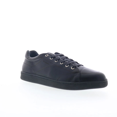 Di Bianco Rippel Mens Black Leather Lace Up Lifestyle Sneakers Shoes