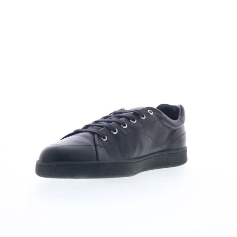 Di Bianco Rippel Mens Black Leather Lace Up Lifestyle Sneakers Shoes
