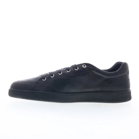 Di Bianco Rippel Mens Black Leather Lace Up Lifestyle Sneakers Shoes