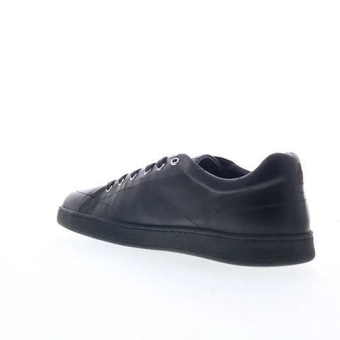 Di Bianco Rippel Mens Black Leather Lace Up Lifestyle Sneakers Shoes