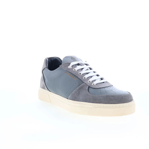 Di Bianco Rogoredo Mens Gray Leather Lace Up Lifestyle Sneakers Shoes