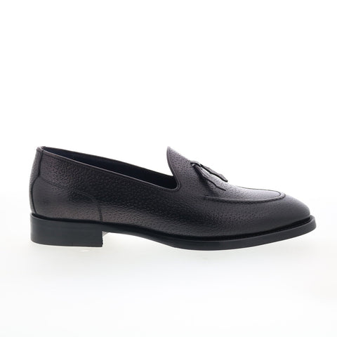 Di Bianco Rotella Mens Black Leather Slip On Loafers & Slip Ons Casual Shoes