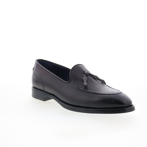 Di Bianco Rotella Mens Black Leather Slip On Loafers & Slip Ons Casual Shoes
