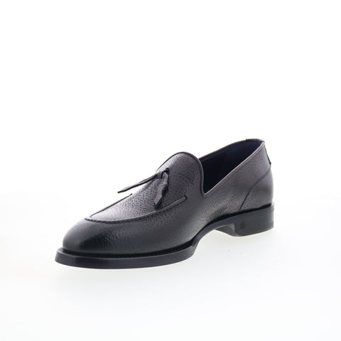 Di Bianco Rotella Mens Black Leather Slip On Loafers & Slip Ons Casual Shoes