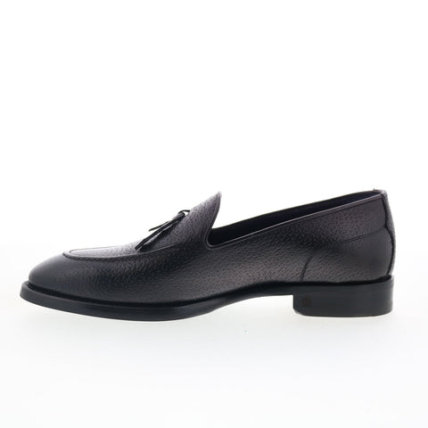 Di Bianco Rotella Mens Black Leather Slip On Loafers & Slip Ons Casual Shoes