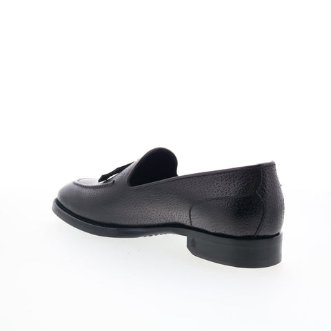 Di Bianco Rotella Mens Black Leather Slip On Loafers & Slip Ons Casual Shoes