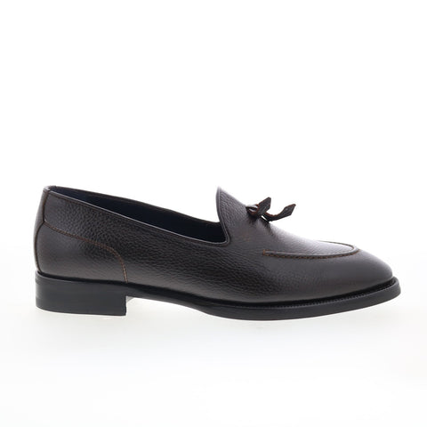 Di Bianco Rotella Mens Brown Leather Slip On Loafers & Slip Ons Casual Shoes