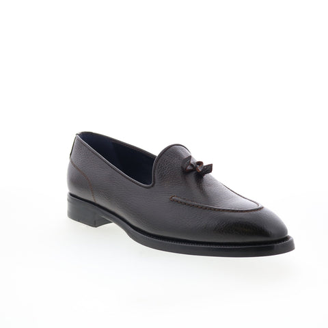 Di Bianco Rotella Mens Brown Leather Slip On Loafers & Slip Ons Casual Shoes