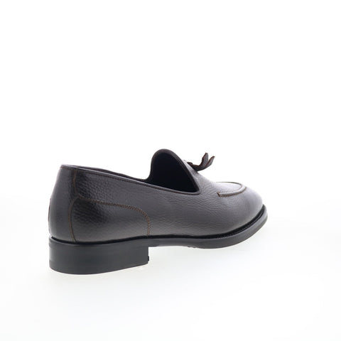 Di Bianco Rotella Mens Brown Leather Slip On Loafers & Slip Ons Casual Shoes