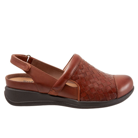 Softwalk Salina Woven S1365-245 Womens Brown Narrow Clog Flats Shoes