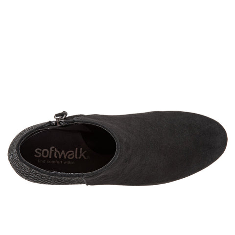 Softwalk Rocklin S1457-030 Womens Black Extra Wide Ankle & Booties Boots