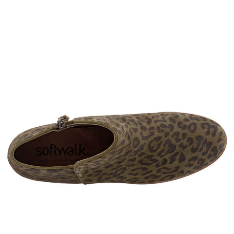 Softwalk Rocklin S1457-317 Womens Green Extra Wide Ankle & Booties Boots
