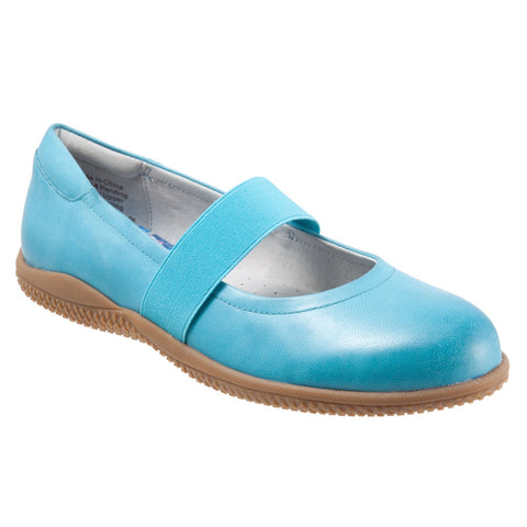 Softwalk High Point S1466-436 Womens Blue Narrow Mary Jane Flats Shoes