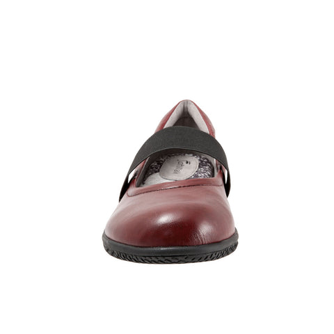 Softwalk High Point S1466-611 Womens Red Narrow Leather Mary Jane Flats Shoes
