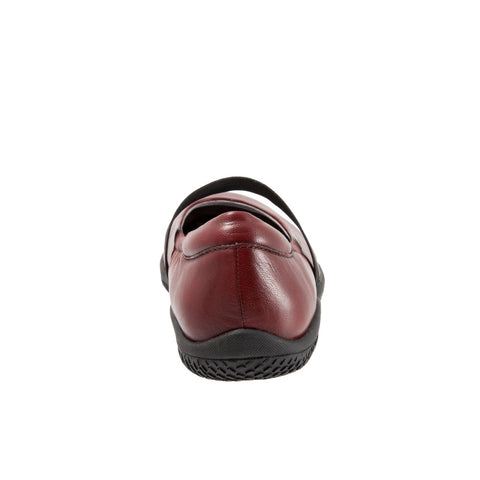 Softwalk High Point S1466-611 Womens Red Narrow Leather Mary Jane Flats Shoes
