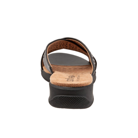 Softwalk Tillman S1502-010 Womens Black Leather Slides Sandals Shoes
