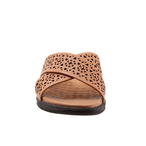 Softwalk Tillman S1502-267 Womens Brown Wide Leather Slides Sandals Shoes