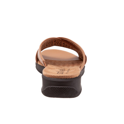 Softwalk Tillman S1502-267 Womens Brown Wide Leather Slides Sandals Shoes