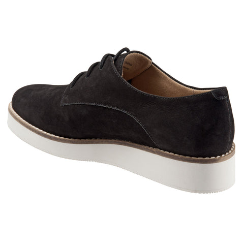 Softwalk Willis S1811-001 Womens Black Narrow Leather Oxford Flats Shoes