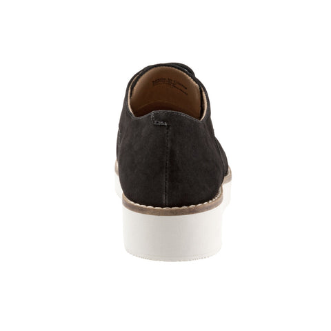 Softwalk Willis S1811-001 Womens Black Narrow Leather Oxford Flats Shoes