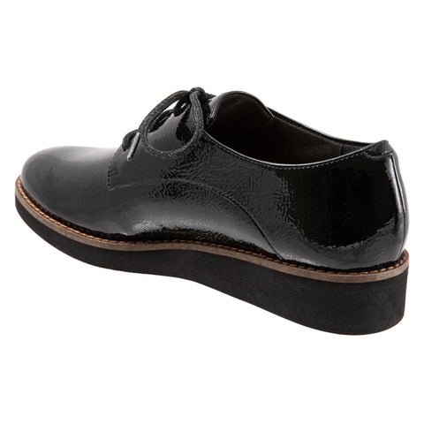 Softwalk Willis S1811-005 Womens Black Narrow Leather Oxford Flats Shoes