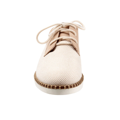 Softwalk Willis S1811-294 Womens Beige Wide Leather Oxford Flats Shoes
