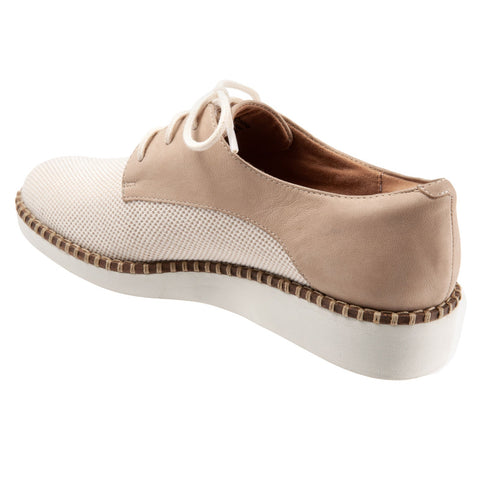 Softwalk Willis S1811-294 Womens Beige Leather Lace Up Oxford Flats Shoes