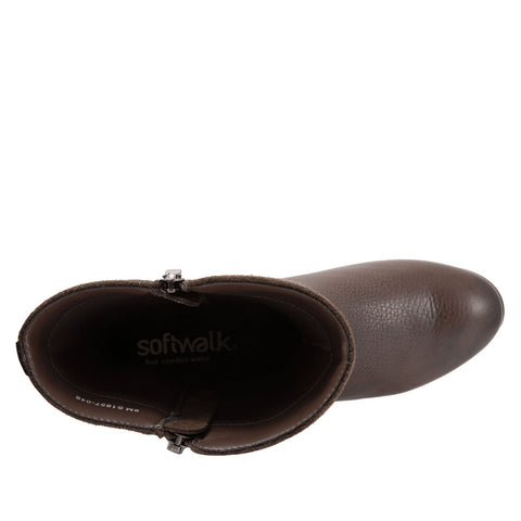 Softwalk Marlowe S1857-046 Womens Brown Leather Casual Dress Boots