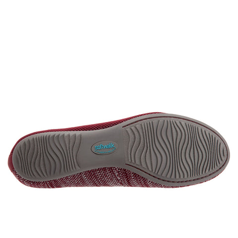 Softwalk Sicily S1861-606 Womens Burgundy Extra Wide Ballet Flats Shoes