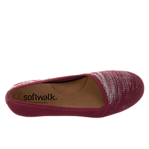 Softwalk Sicily S1861-606 Womens Burgundy Extra Wide Ballet Flats Shoes