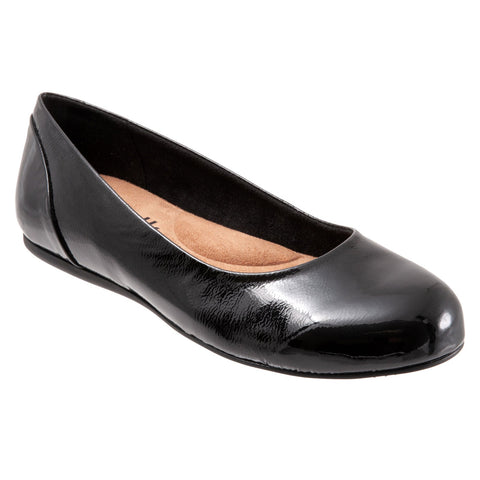 Softwalk Sonoma S1862-005 Womens Black Leather Slip On Ballet Flats Shoes