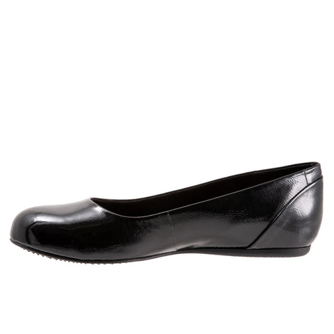 Softwalk Sonoma S1862-005 Womens Black Wide Leather Ballet Flats Shoes